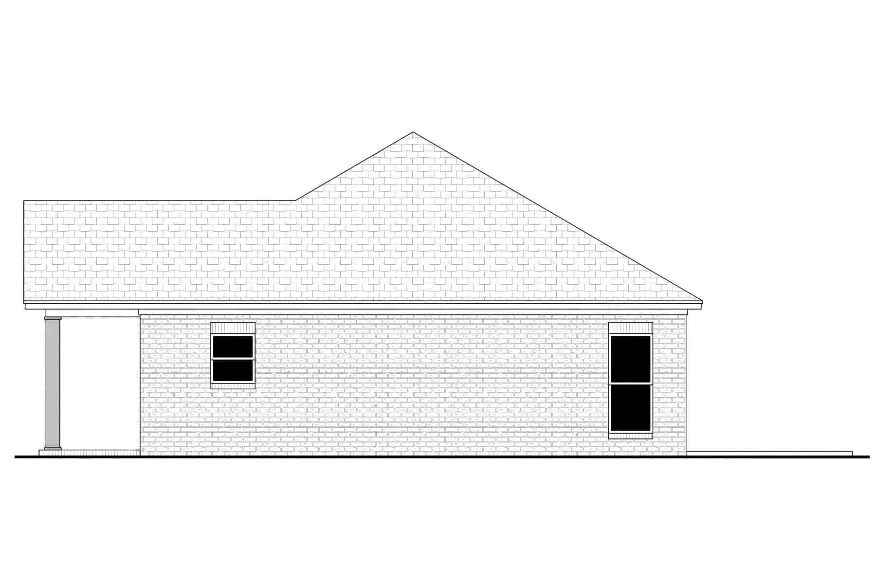 Home Plan Right Elevation of this 2-Bedroom,1994 Sq Ft Plan -142-1442