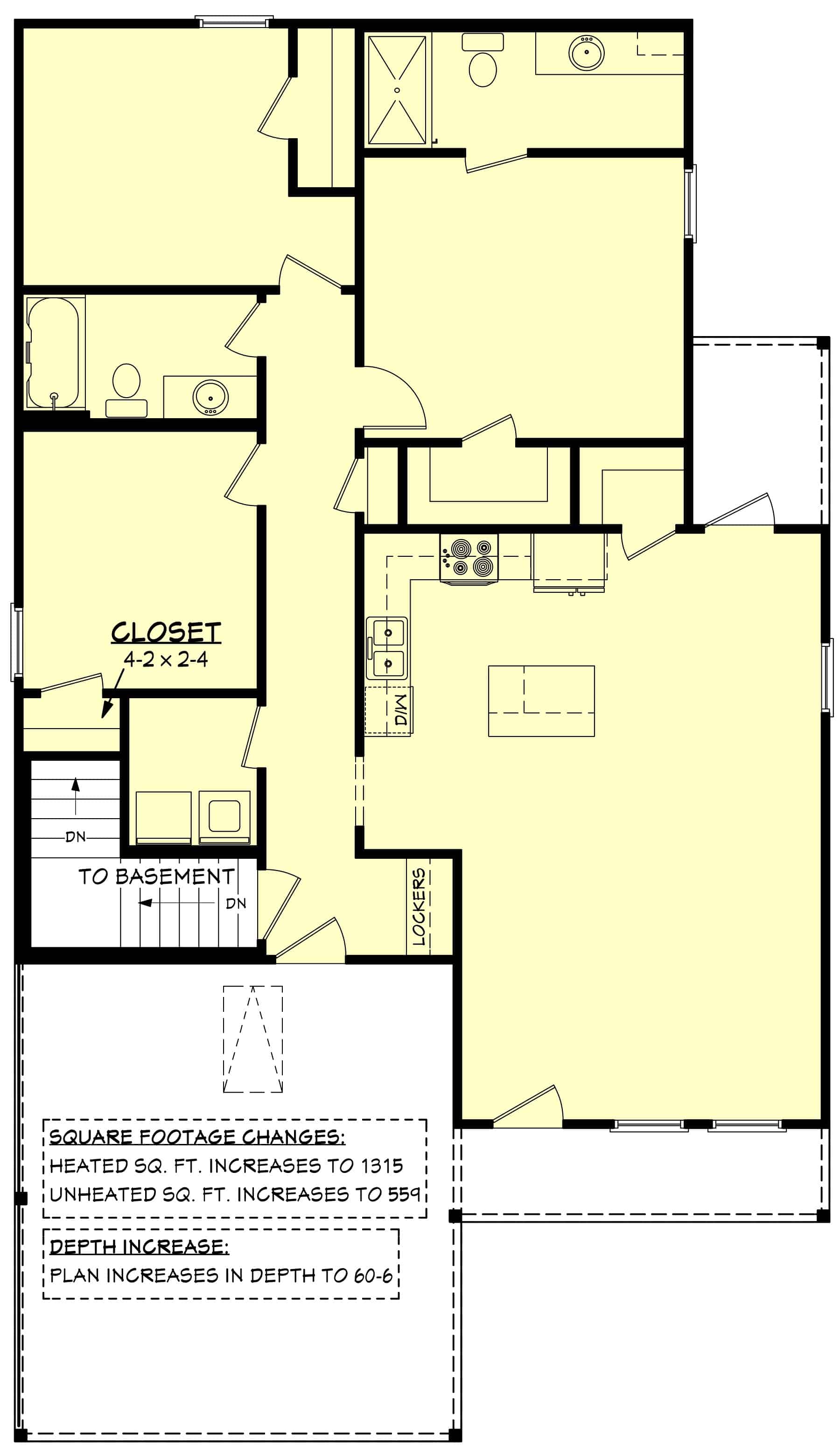 Basement of Ranch Plan #142-1448