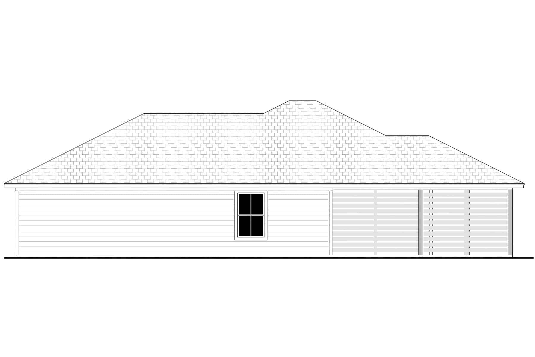 Home Plan Left Elevation of this 3-Bedroom,1296 Sq Ft Plan -142-1448