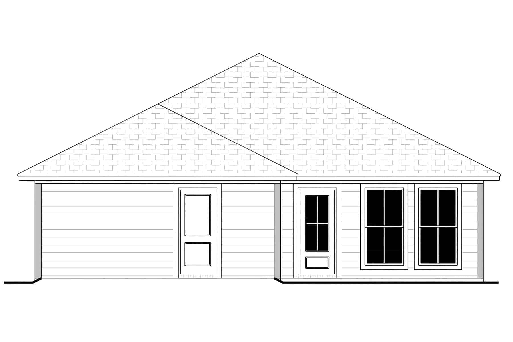 Home Plan Front Elevation of this 3-Bedroom,1296 Sq Ft Plan -142-1448