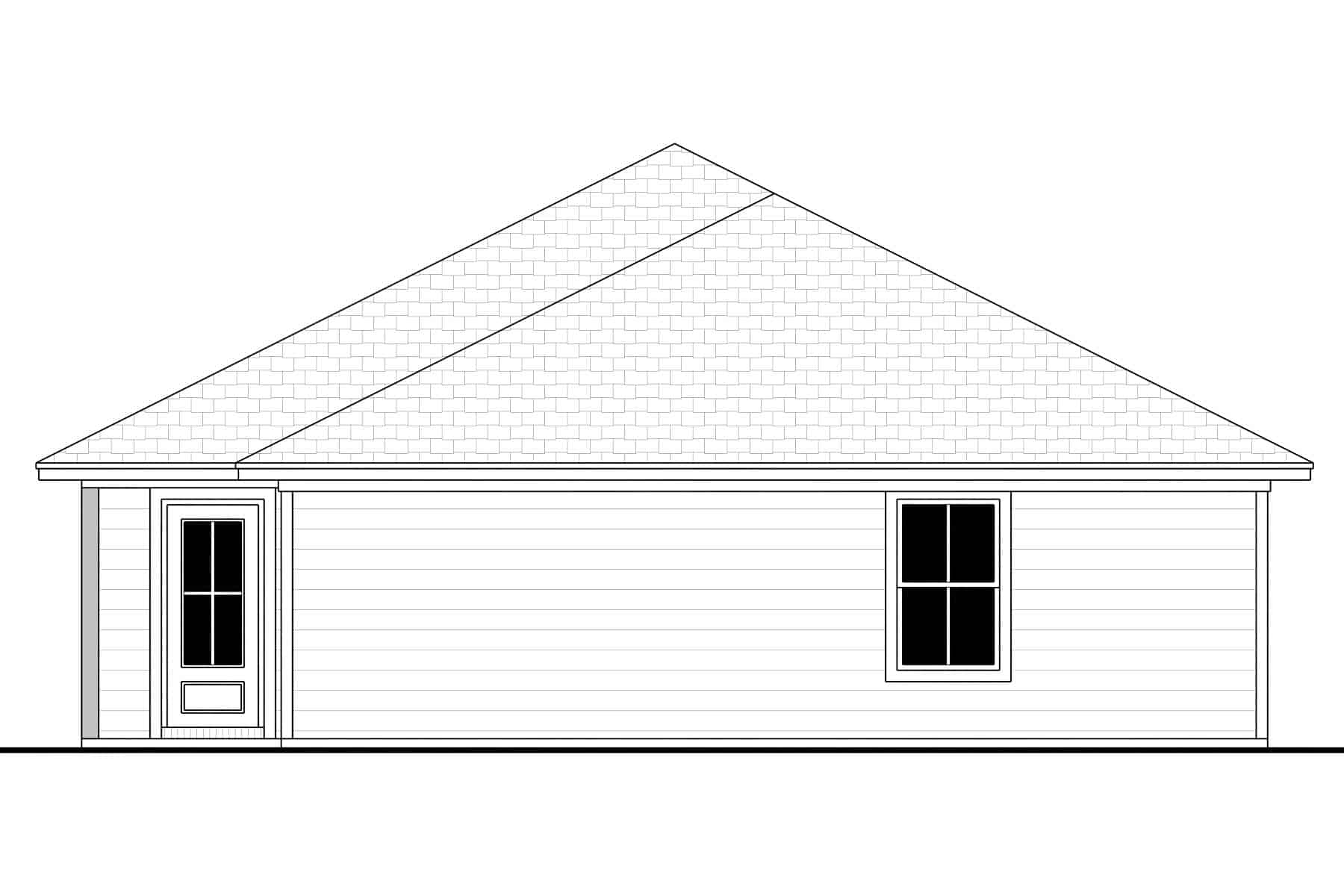 Home Plan Rear Elevation of this 3-Bedroom,1296 Sq Ft Plan -142-1448