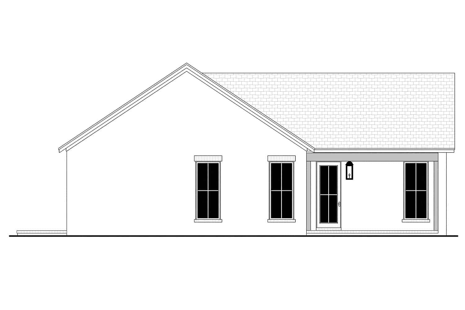 Left Side View of this 2-Bedroom, 1196 Sq Ft Plan - 142-1450