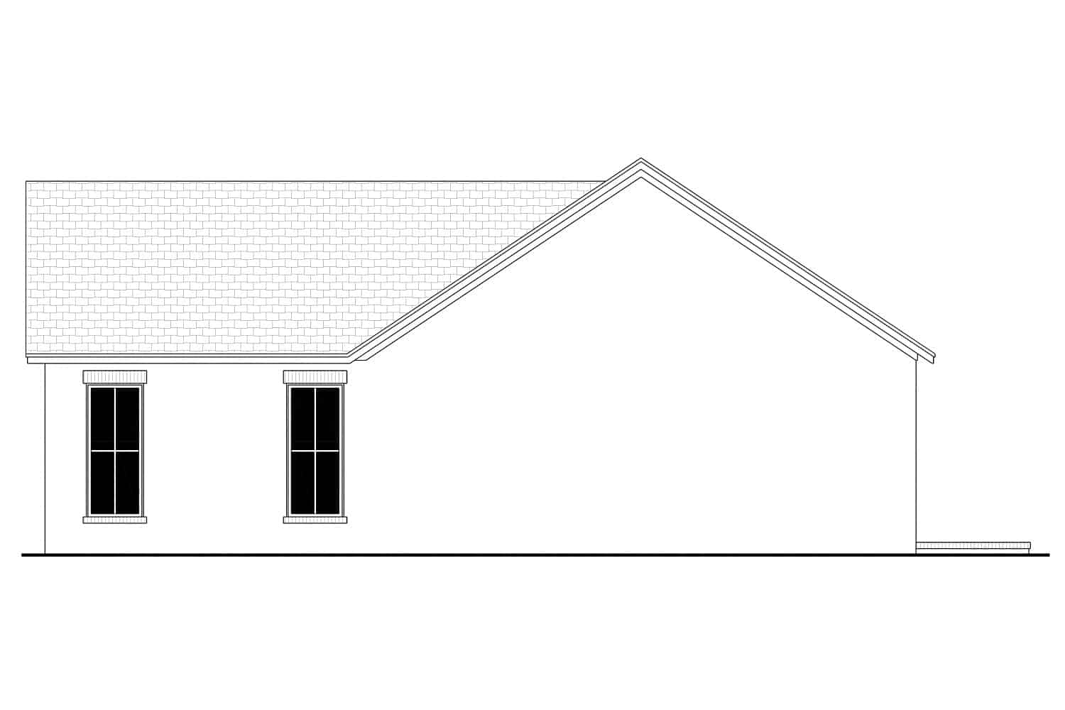 Home Plan Right Elevation of this 2-Bedroom,1196 Sq Ft Plan -142-1450