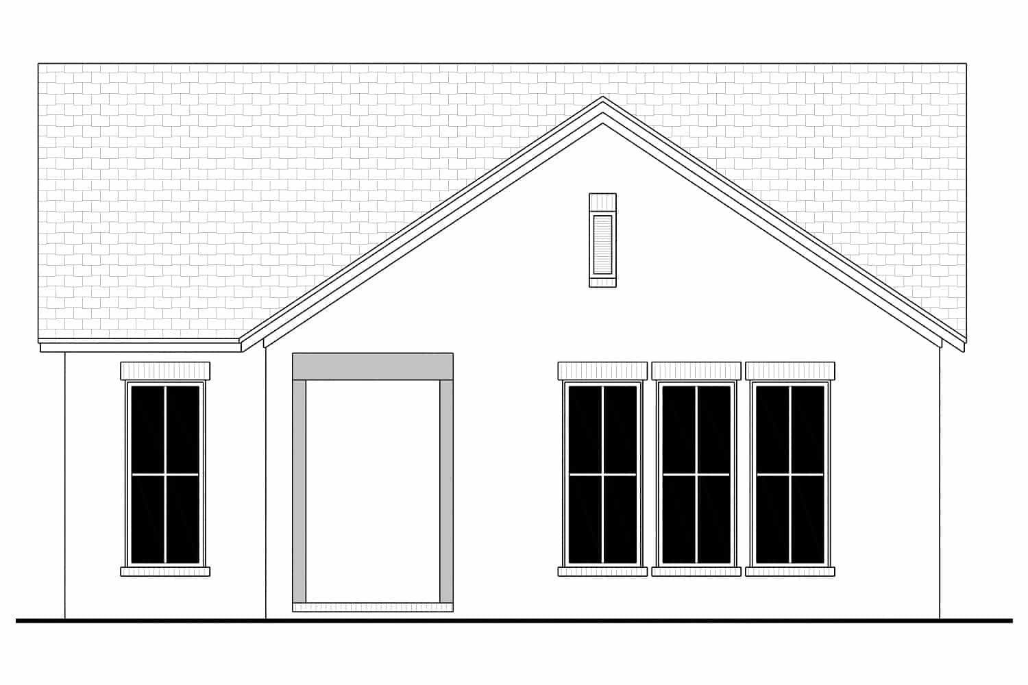 Home Plan Front Elevation of this 2-Bedroom,1196 Sq Ft Plan -142-1450