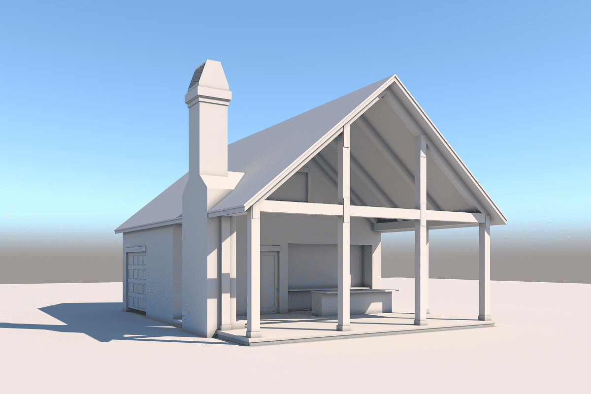 Front View of this 0-Bedroom,566 Sq Ft Plan -142-1451