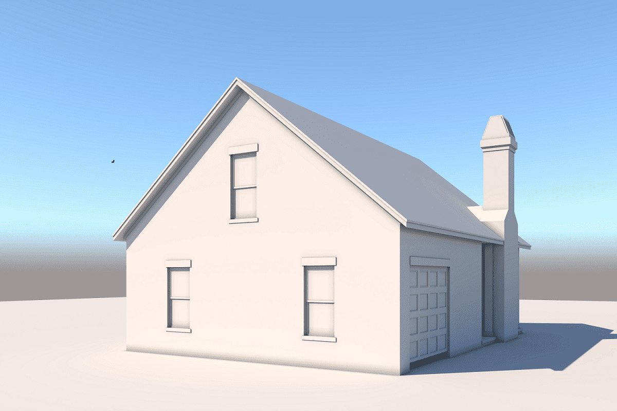 Rear View of this 0-Bedroom,566 Sq Ft Plan -142-1451