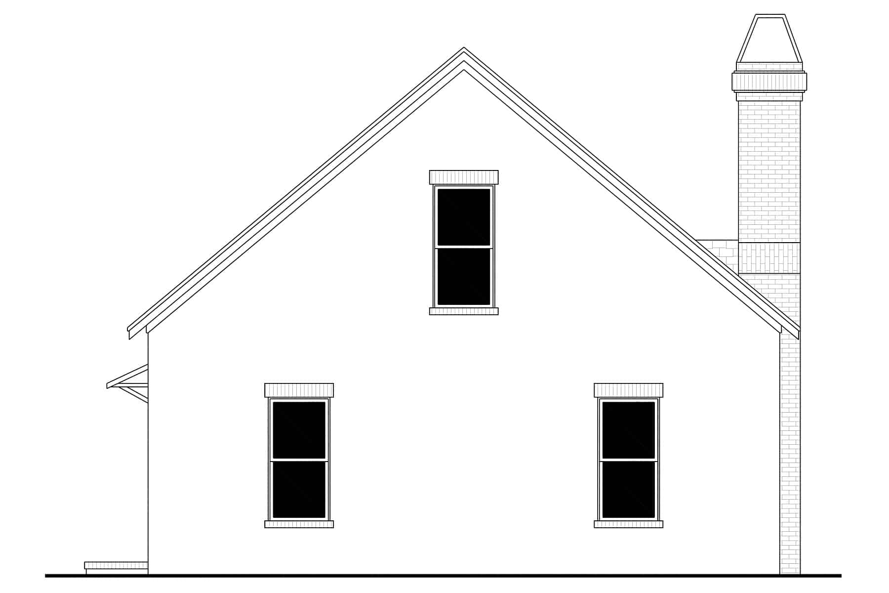 Home Plan Rear Elevation of this 0-Bedroom,566 Sq Ft Plan -142-1451