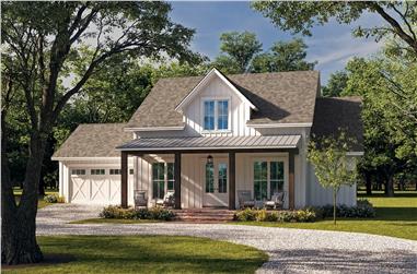 3-Bedroom, 1479 Sq Ft Modern Farmhouse House Plan - 142-1456 - Front Exterior