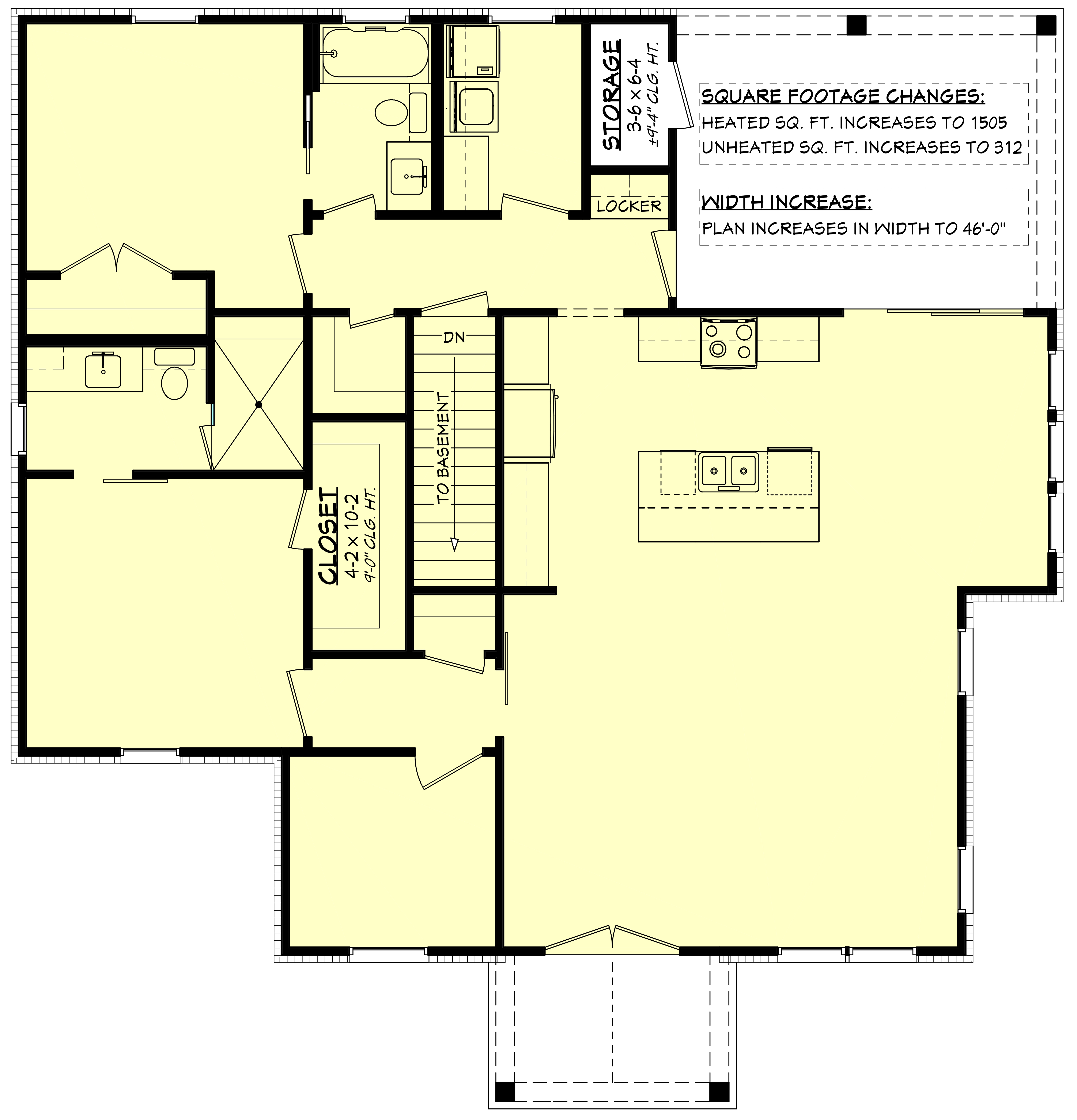 Main Level of Craftsman Plan #142-1459
