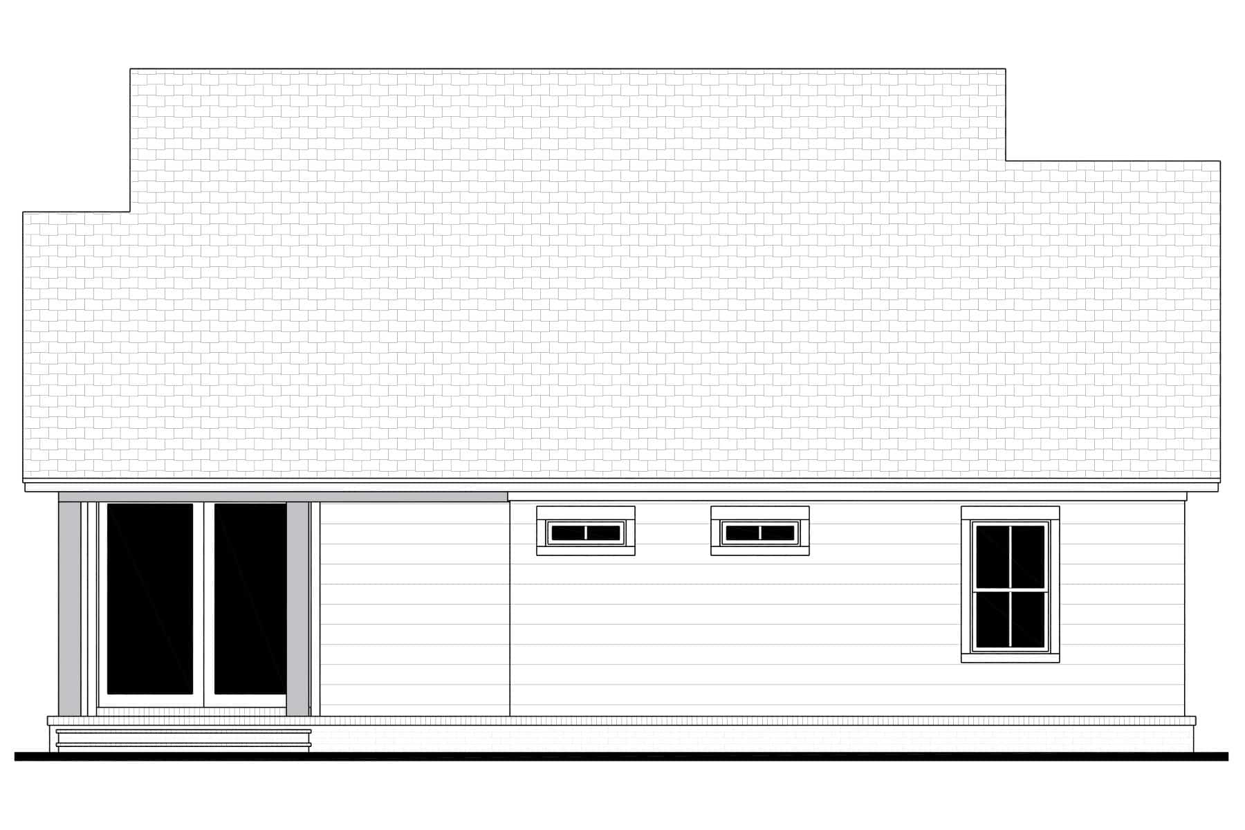 Home Plan Rear Elevation of this 2-Bedroom,1399 Sq Ft Plan -142-1459