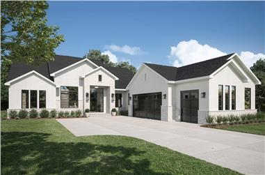 3-Bedroom, 2726 Sq Ft Transitional Home Plan - 142-1460 - Main Exterior
