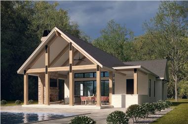 0-Bedroom, 506 Sq Ft Garage Pool House Home Plan - 142-1462 - Main Exterior