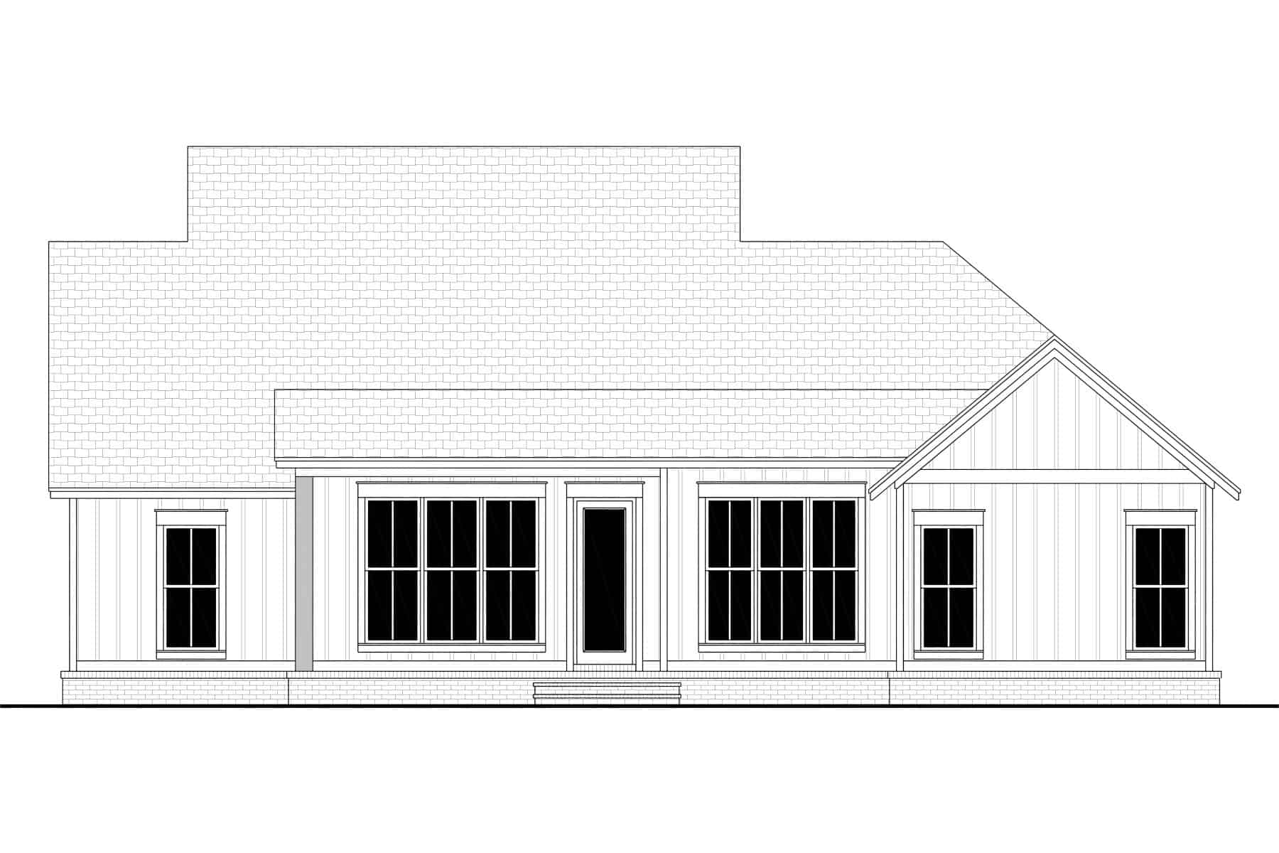 Home Plan Rear Elevation of this 3-Bedroom,1997 Sq Ft Plan -142-1464