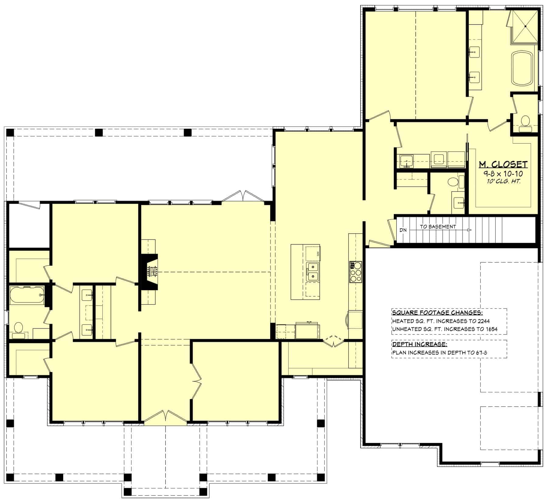 Main Level of Modern Farmhouse Plan #142-1465