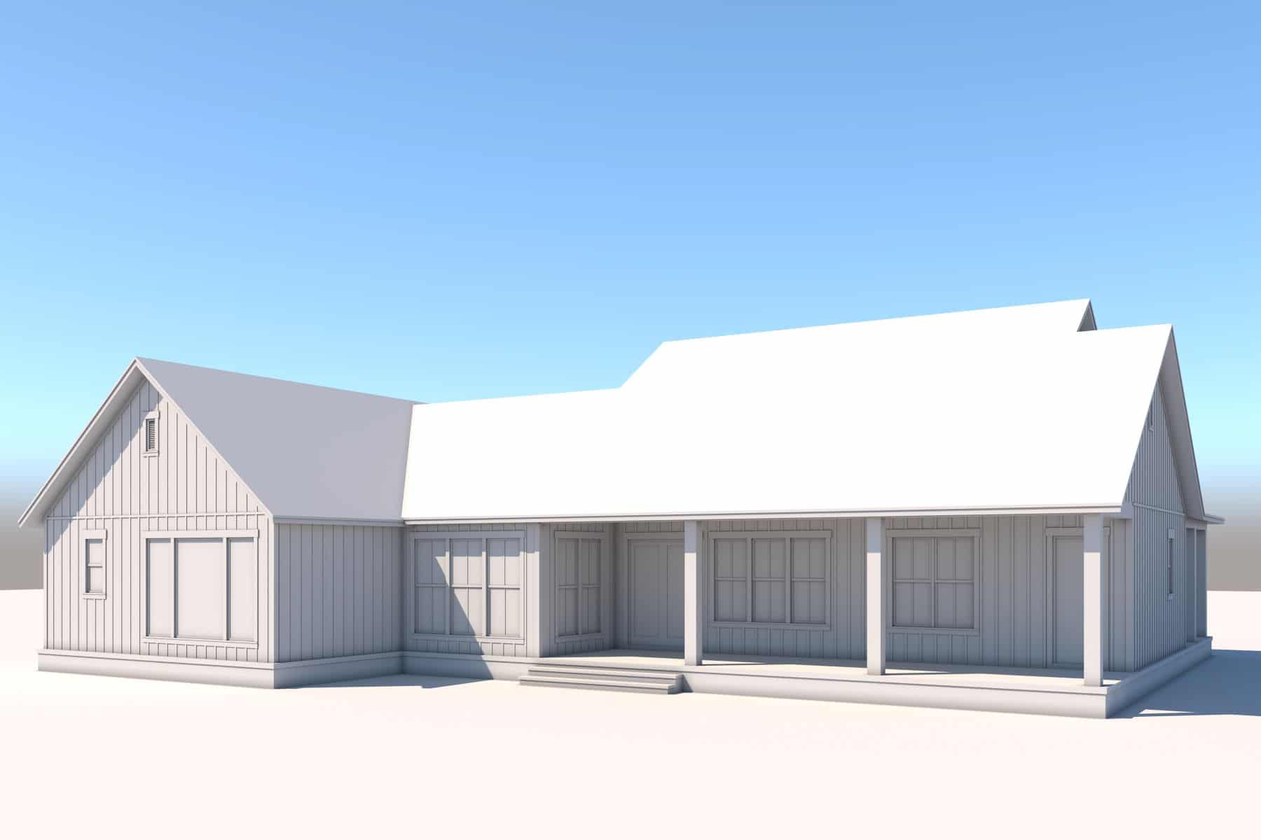 Home Plan Rear Elevation of this 3-Bedroom,2195 Sq Ft Plan -142-1465