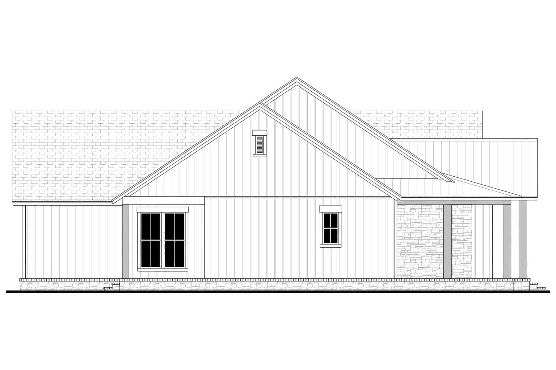 Home Plan Left Elevation of this 3-Bedroom,2195 Sq Ft Plan -142-1465