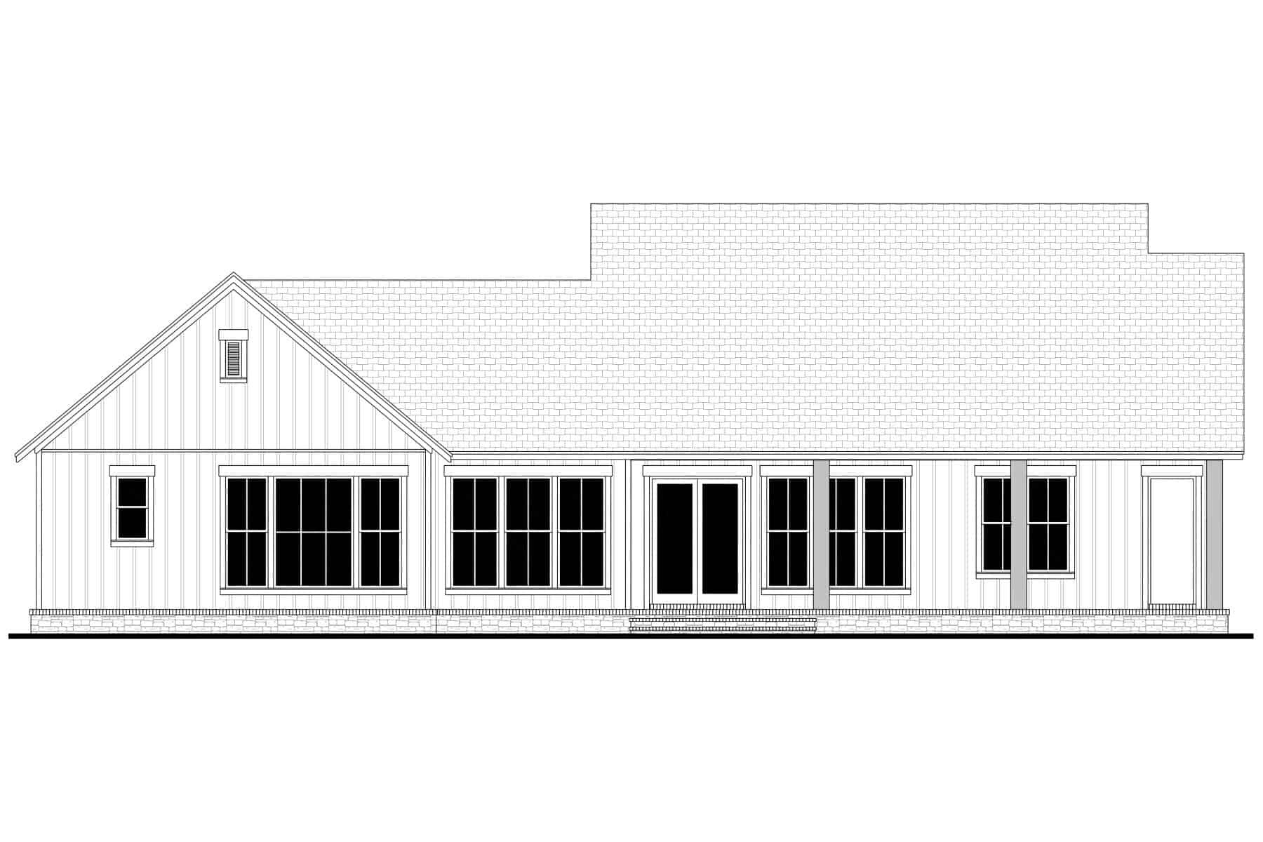 Home Plan Rear Elevation of this 3-Bedroom,2195 Sq Ft Plan -142-1465