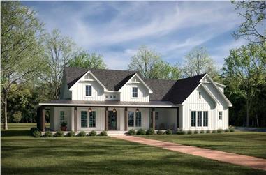 3-Bedroom, 2377 Sq Ft Modern Farmhouse House Plan - 142-1466 - Front Exterior