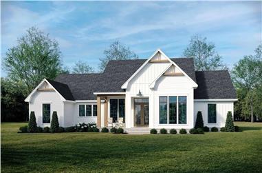 3-Bedroom, 2397 Sq Ft Modern Farmhouse House Plan - 142-1467 - Front Exterior