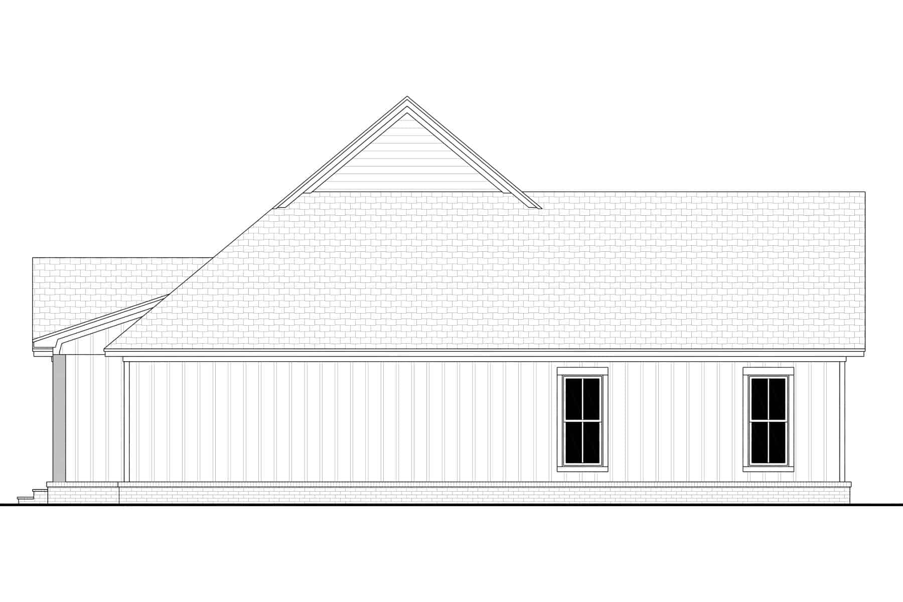 Home Plan Left Elevation of this 4-Bedroom,1700 Sq Ft Plan -142-1472
