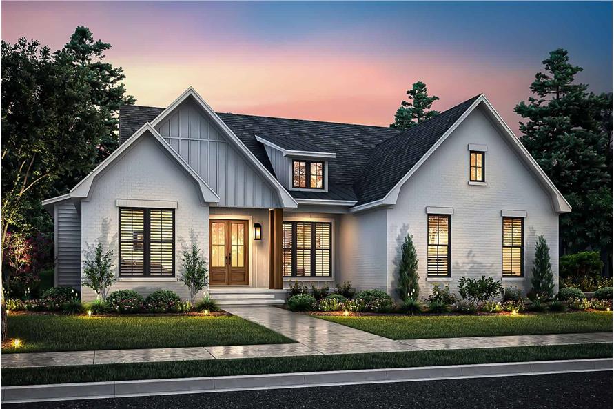 4-Bedroom, 1800 Sq Ft Transitional Home Plan - 142-1475 - Main Exterior