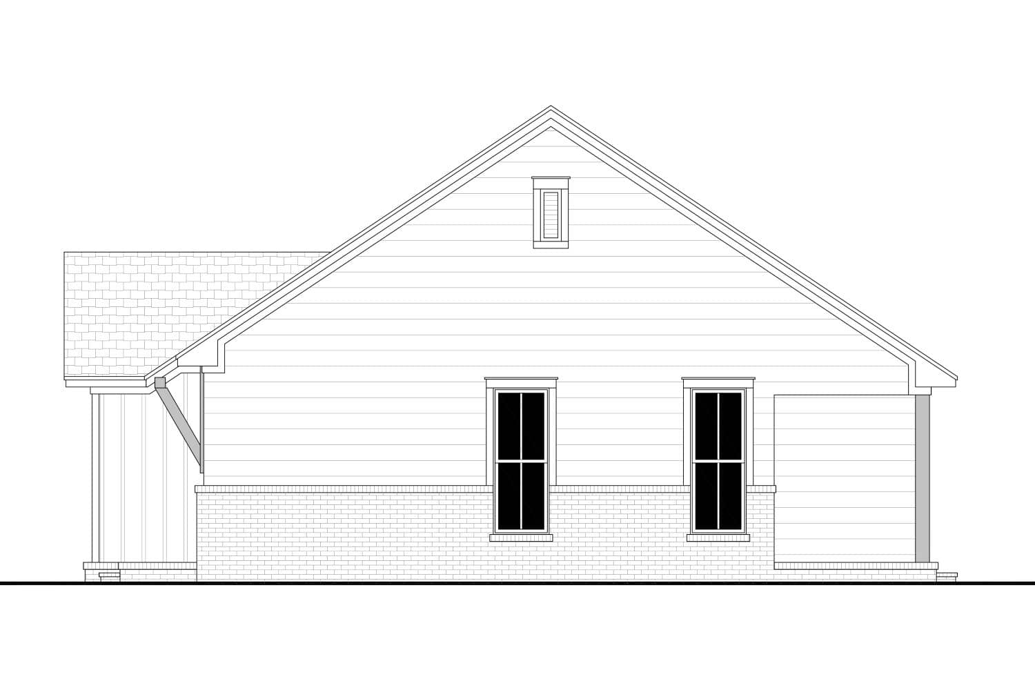 Home Plan Right Elevation of this 2-Bedroom,1000 Sq Ft Plan -142-1478