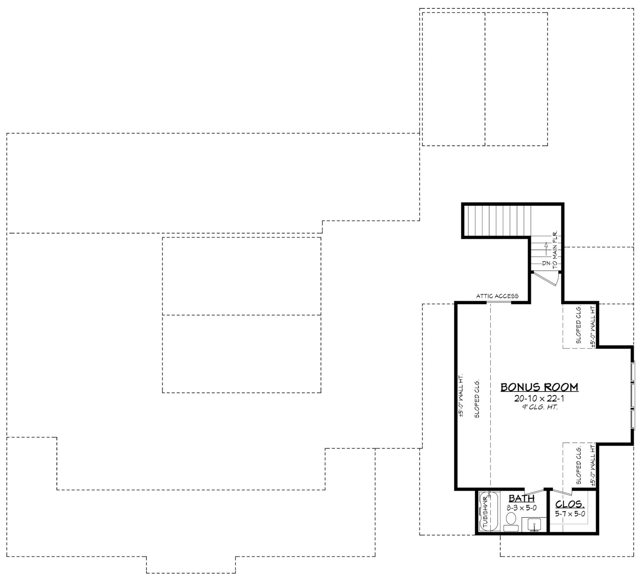 Bonus Room of Modern Farmhouse Plan #142-1482