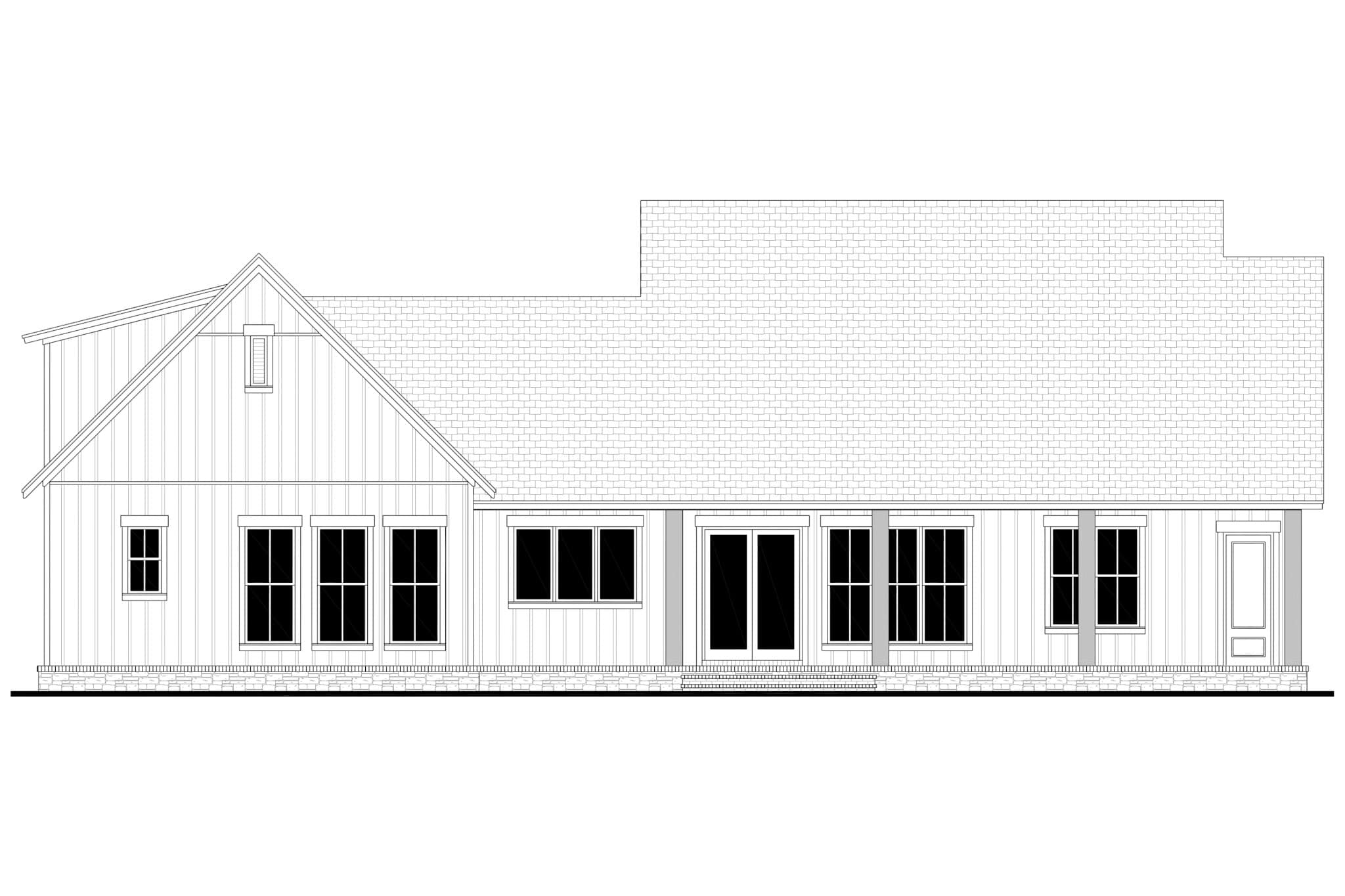 Home Plan Rear Elevation of this 3-Bedroom,2278 Sq Ft Plan -142-1482