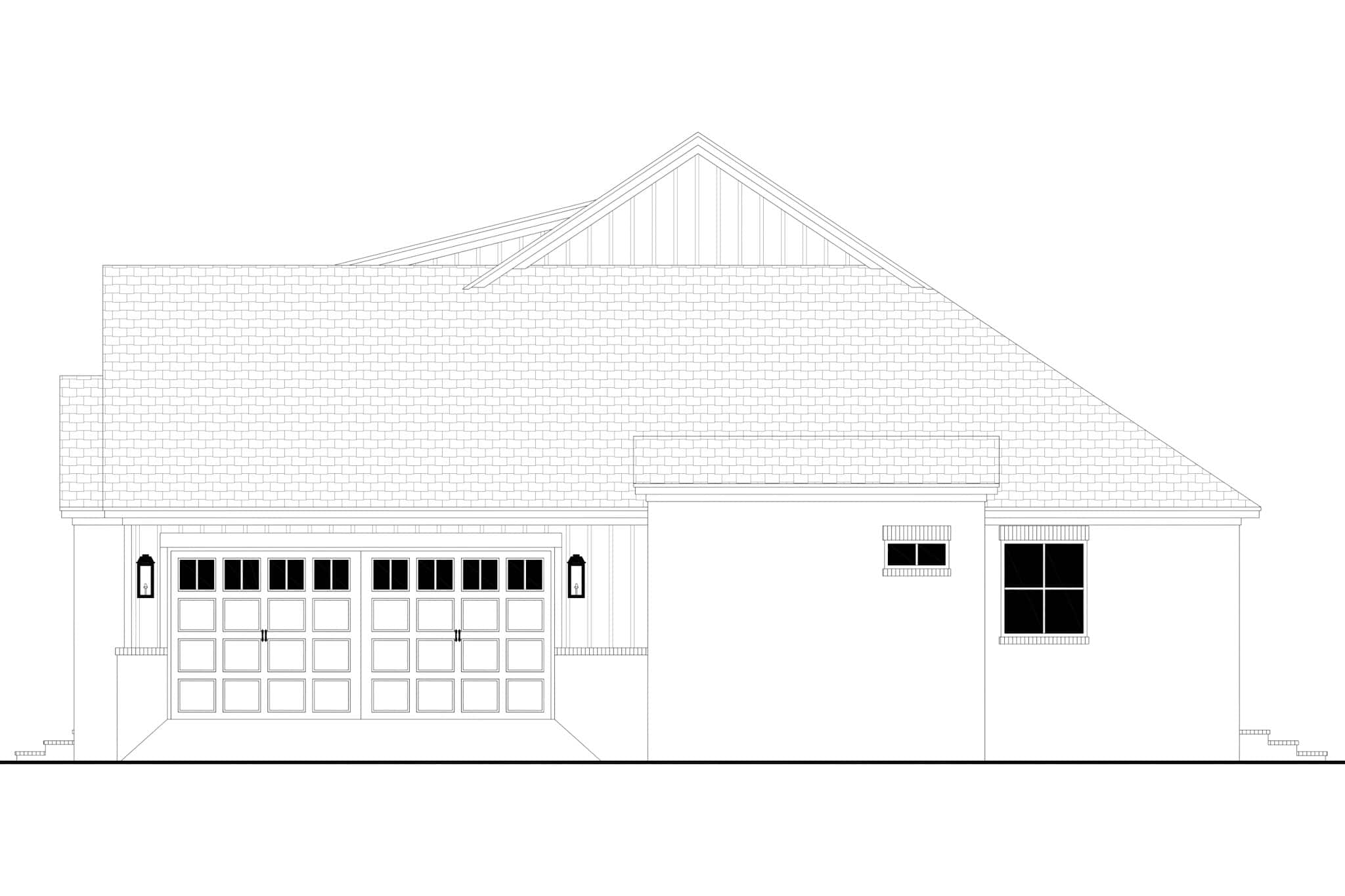 Home Plan Right Elevation of this 3-Bedroom,2349 Sq Ft Plan -142-1485
