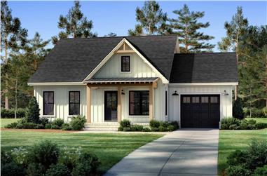 2-Bedroom, 996 Sq Ft Small House Plans - 142-1488 - Front Exterior
