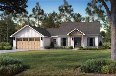 4-Bedroom, 1899 Sq Ft Country Ranch Plan - 142-1489 - Front Exterior