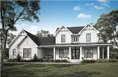 4-Bedroom, 2392 Sq Ft Farmhouse House Plan - 142-1490 - Front Exterior