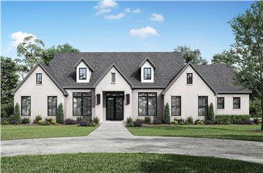 3-Bedroom, 2859 Sq Ft Transitional Home Plan - 142-1493 - Main Exterior