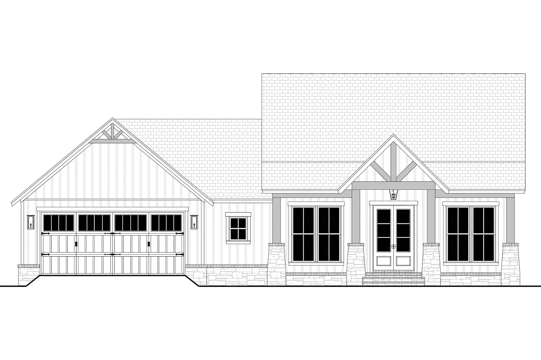 Home Plan Front Elevation of this 3-Bedroom,1795 Sq Ft Plan -142-1494