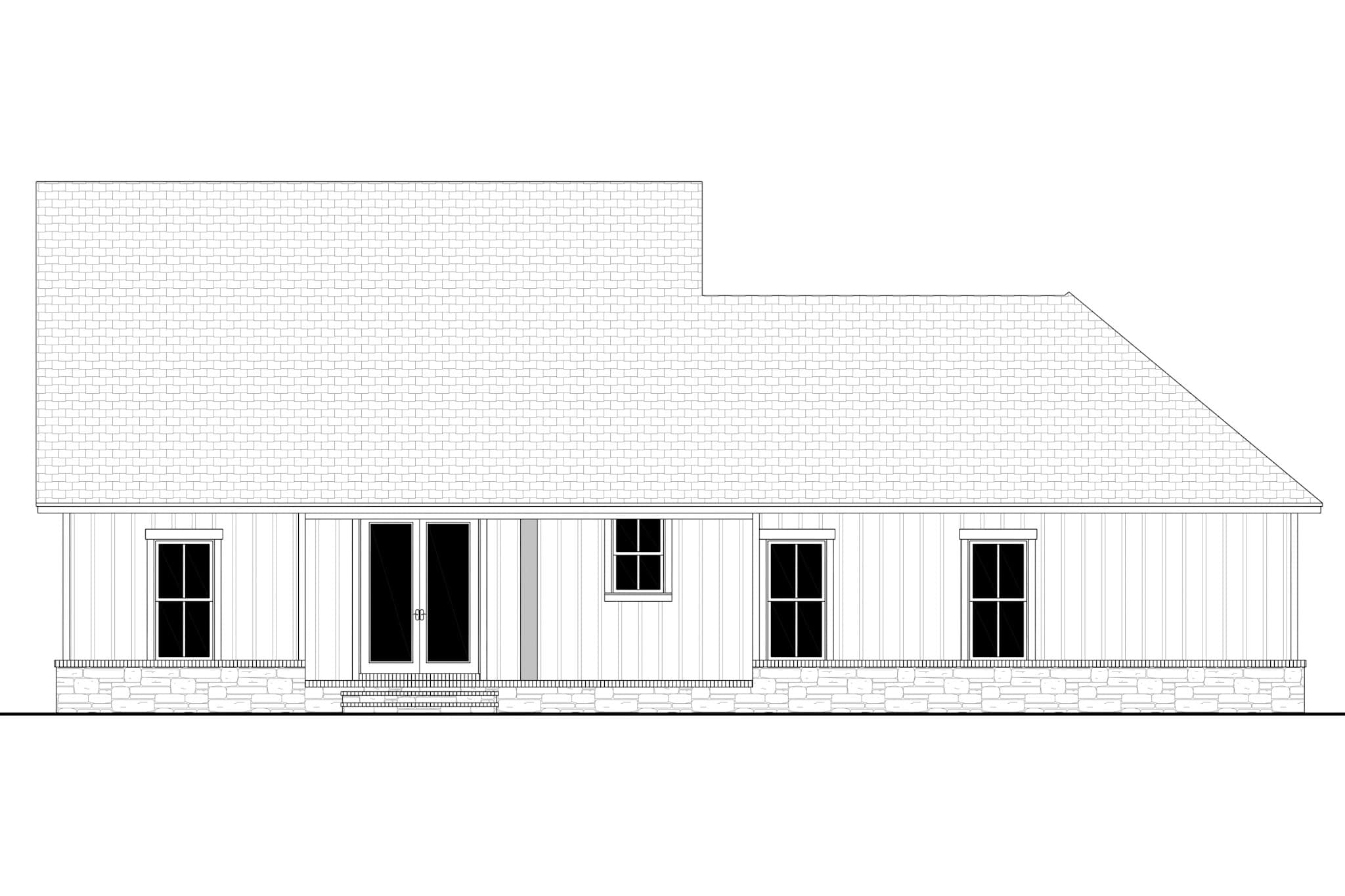 Home Plan Rear Elevation of this 3-Bedroom,1795 Sq Ft Plan -142-1494