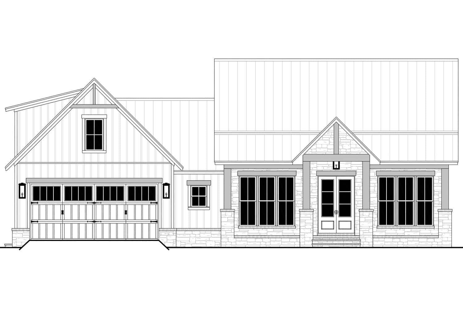 Home Plan Front Elevation of this 3-Bedroom,1793 Sq Ft Plan -142-1496