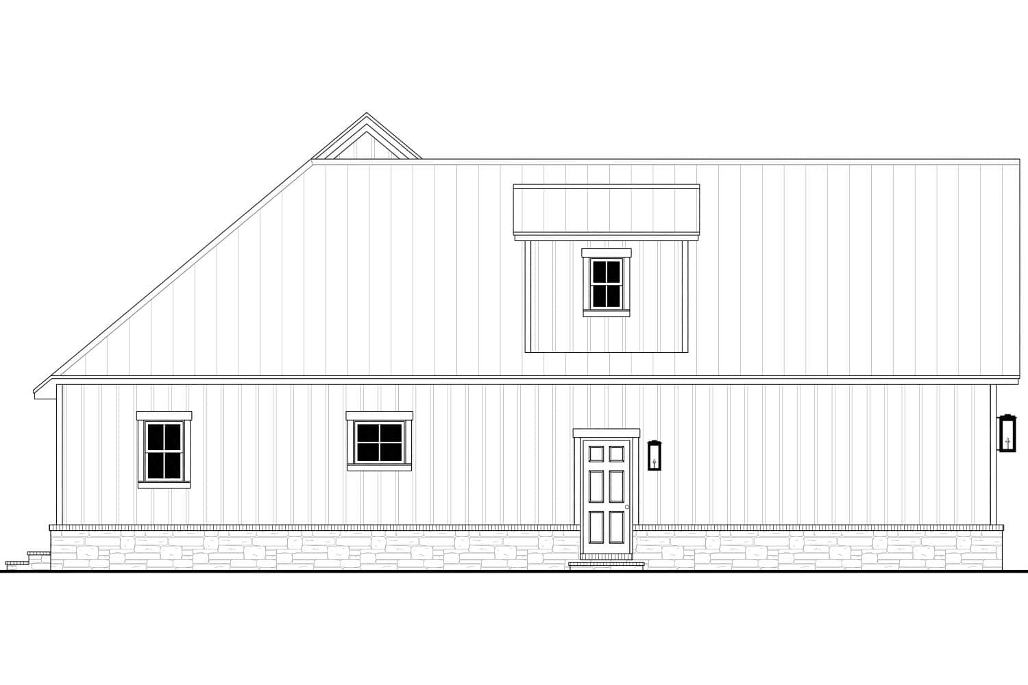 Home Plan Left Elevation of this 3-Bedroom,1793 Sq Ft Plan -142-1496