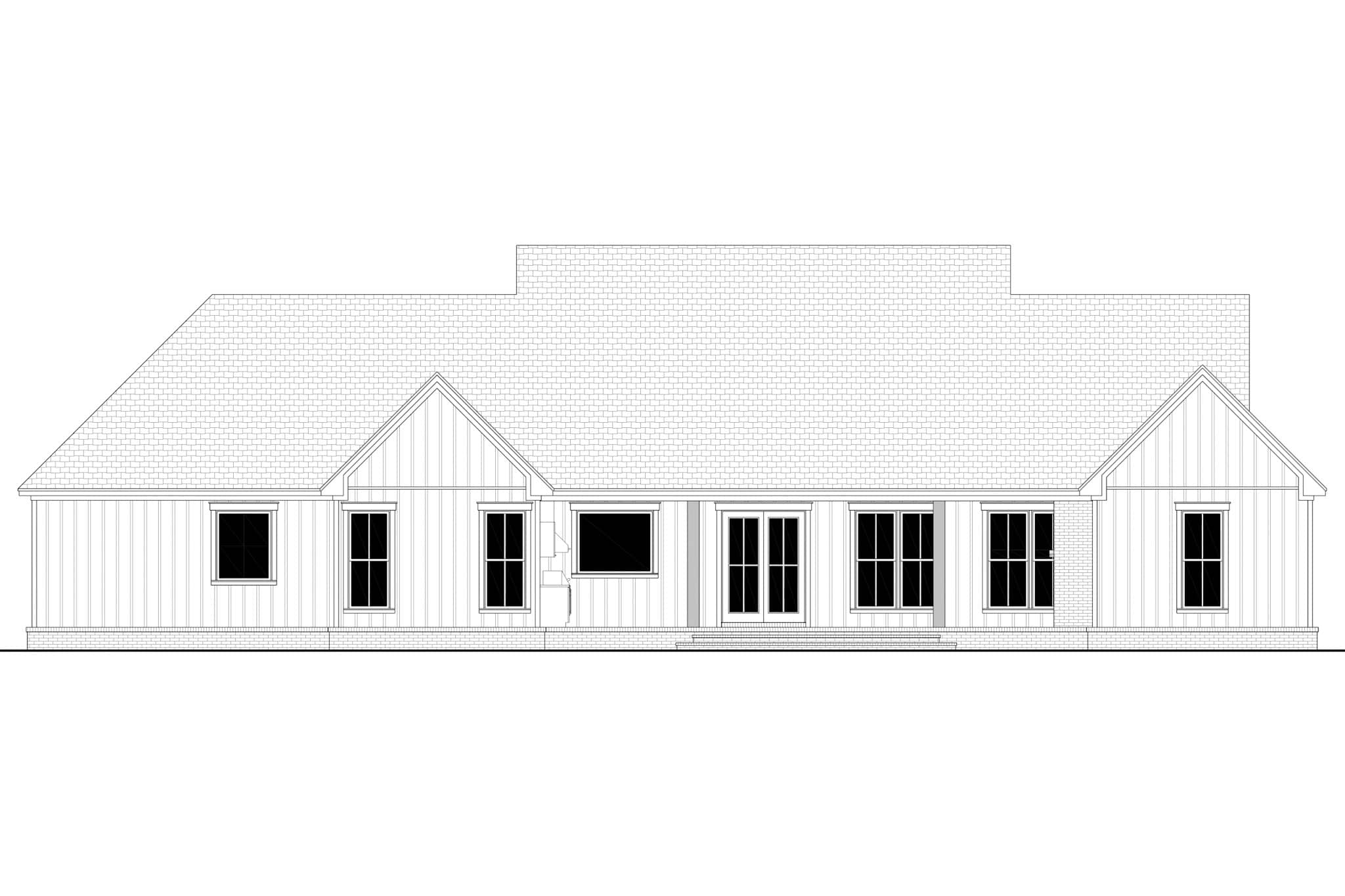 Rear View of this 4-Bedroom,2500 Sq Ft Plan -142-1518