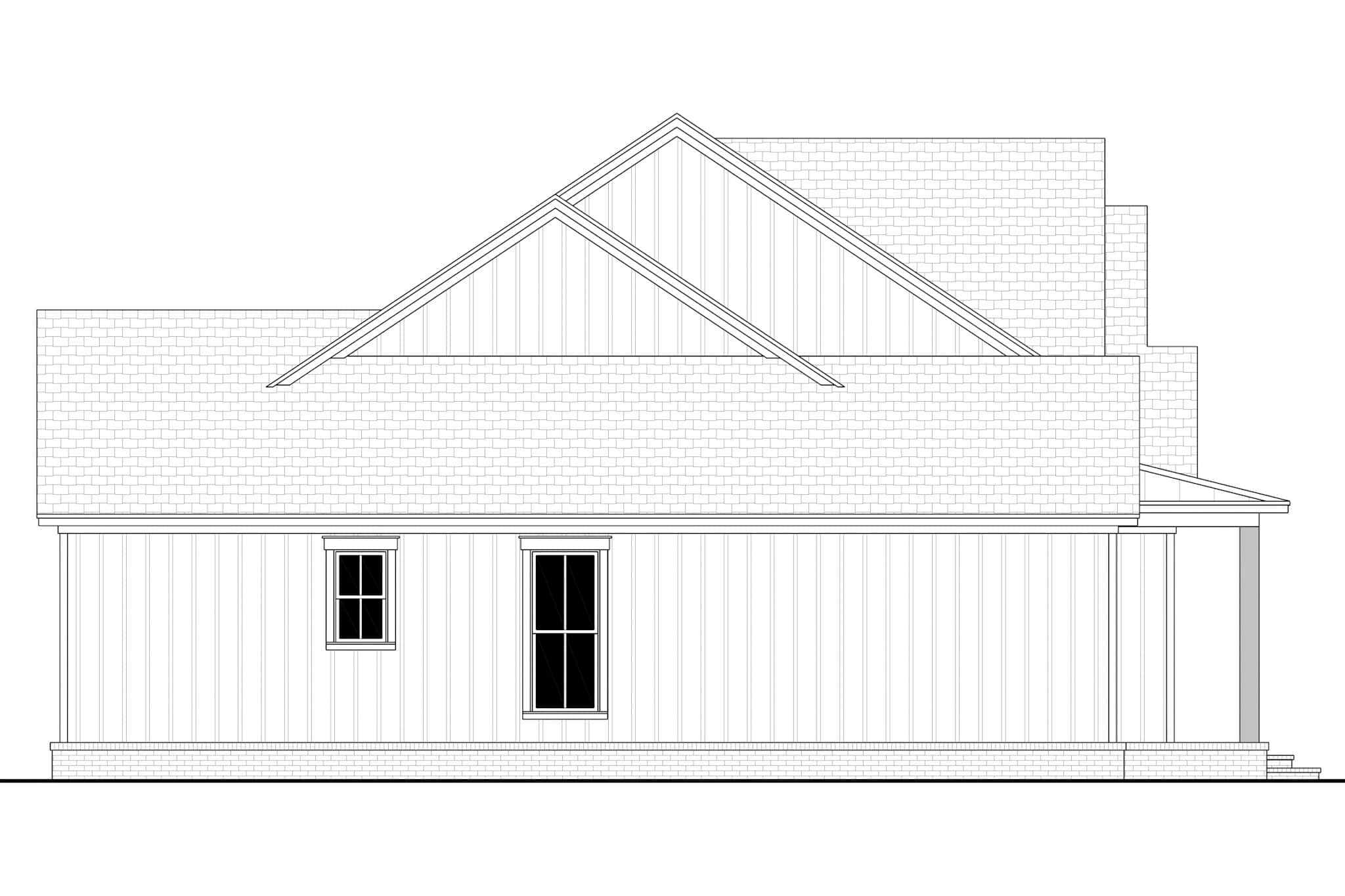 Home Plan Left Elevation of this 4-Bedroom,2500 Sq Ft Plan -142-1518