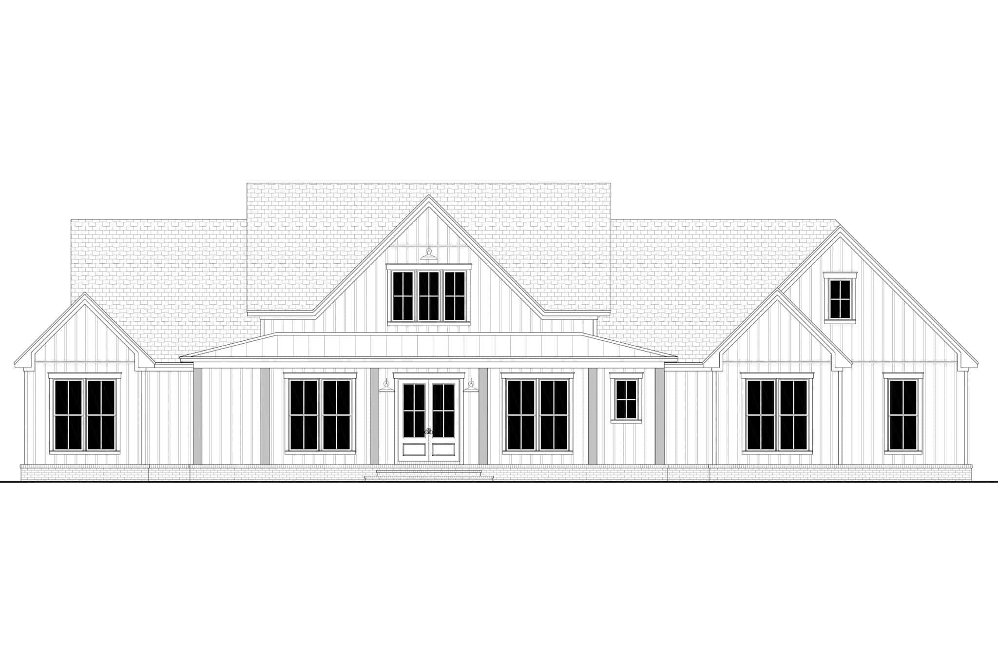 Home Plan Front Elevation of this 4-Bedroom,2500 Sq Ft Plan -142-1518