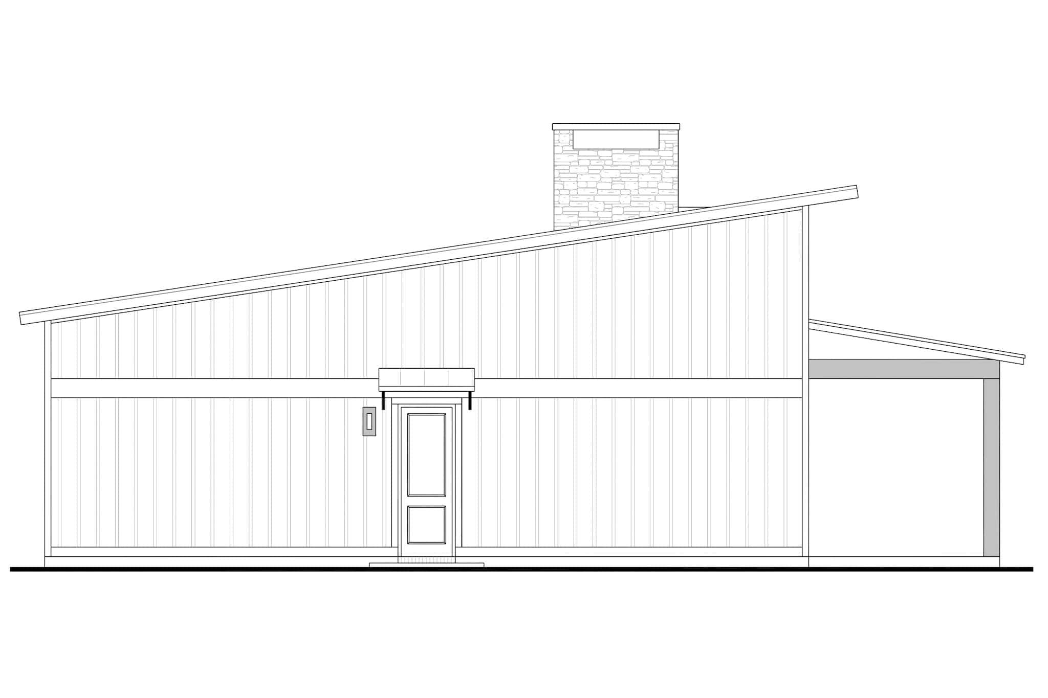 Home Plan Left Elevation of this 3-Bedroom,2000 Sq Ft Plan -142-1520