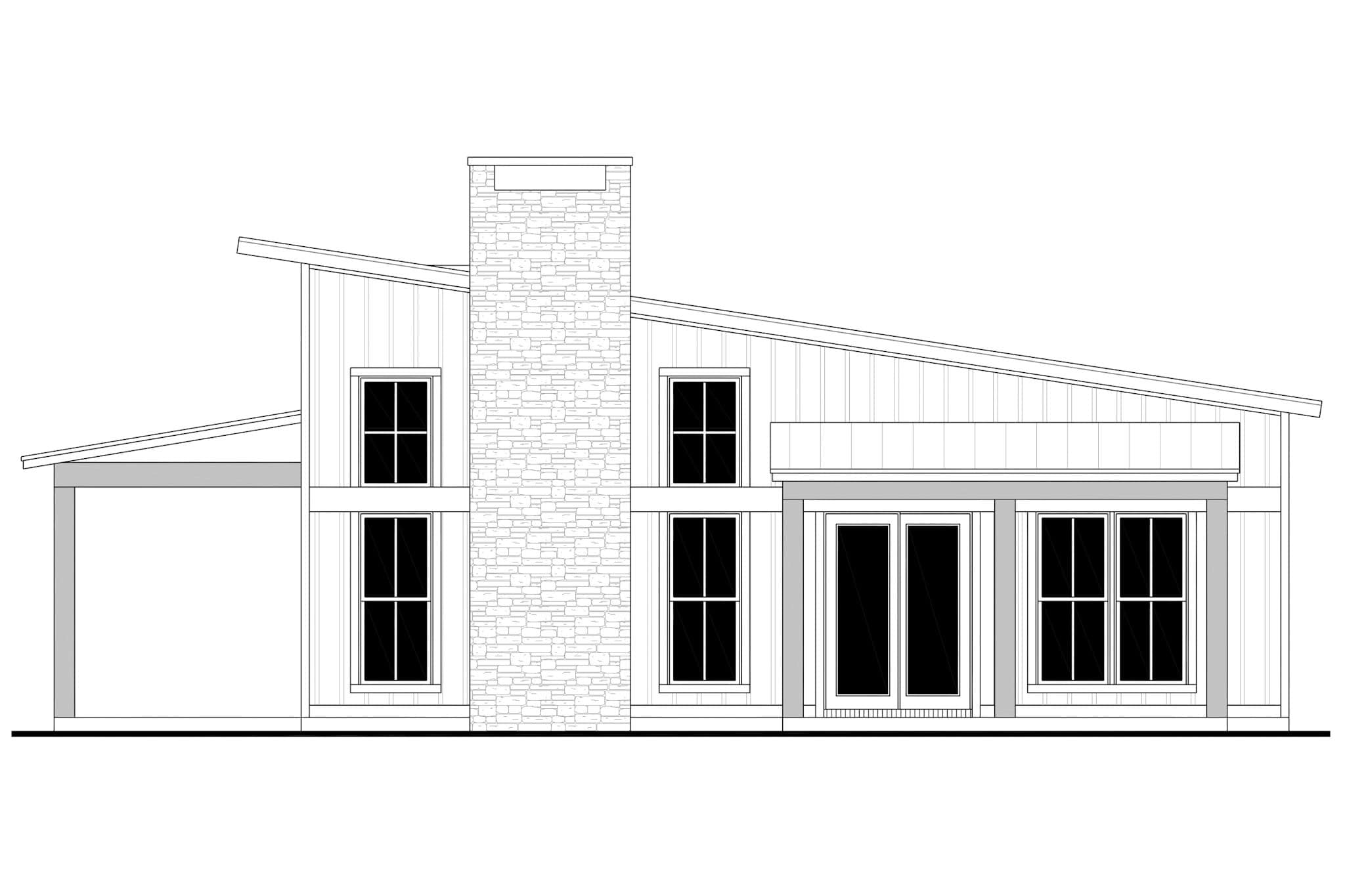 Home Plan Right Elevation of this 3-Bedroom,2000 Sq Ft Plan -142-1520