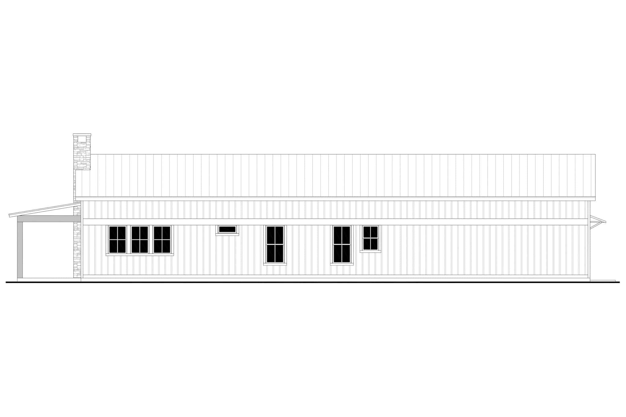 Home Plan Rear Elevation of this 3-Bedroom,2000 Sq Ft Plan -142-1520