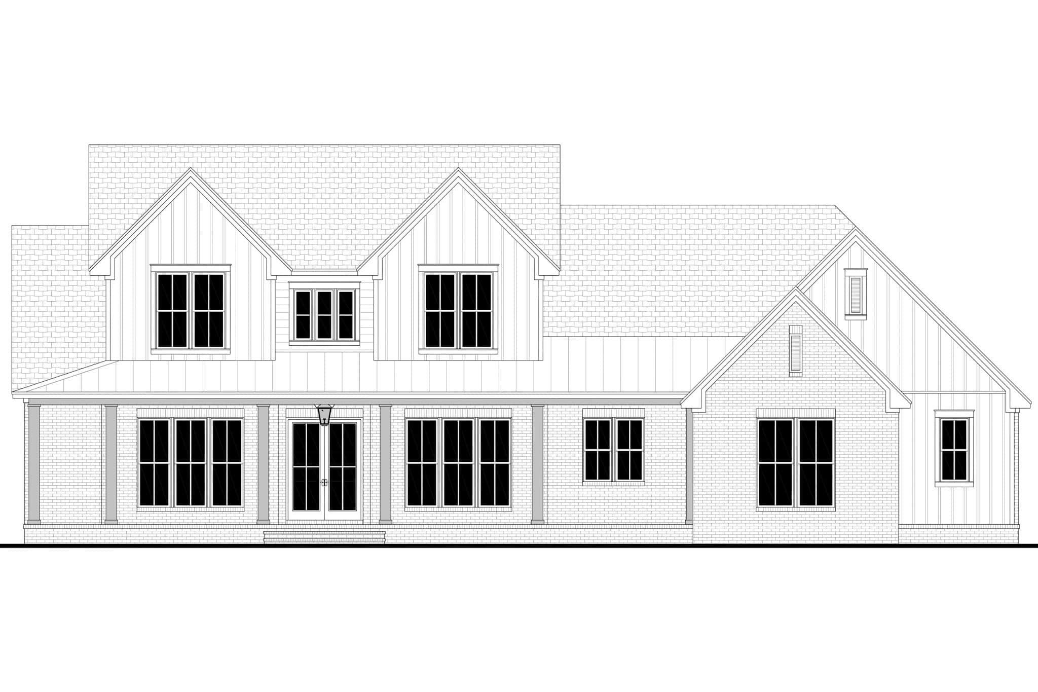 Home Plan Front Elevation of this 5-Bedroom,2800 Sq Ft Plan -142-1522