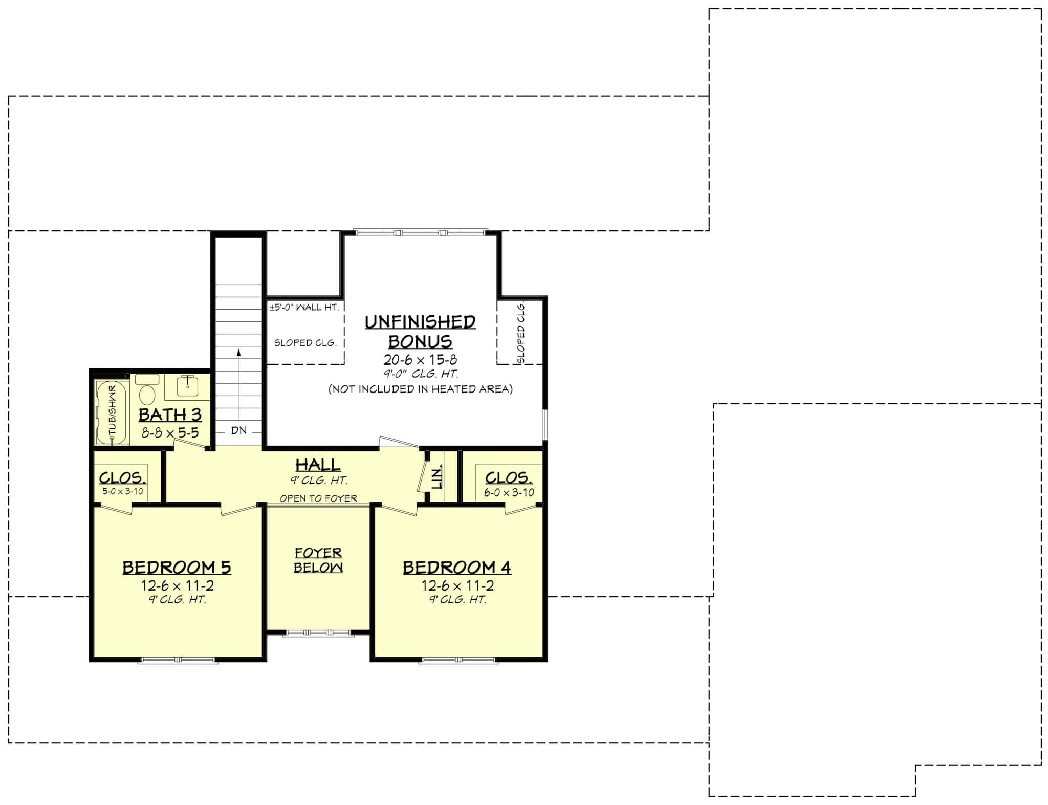 Upper Level of Modern Farmhouse Plan #142-1522