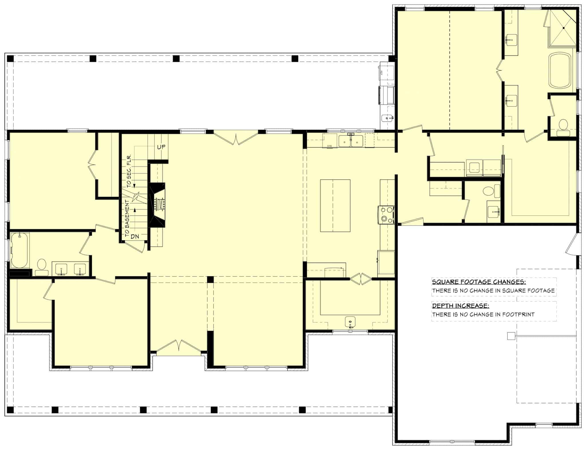 Main Level of Modern Farmhouse Plan #142-1522