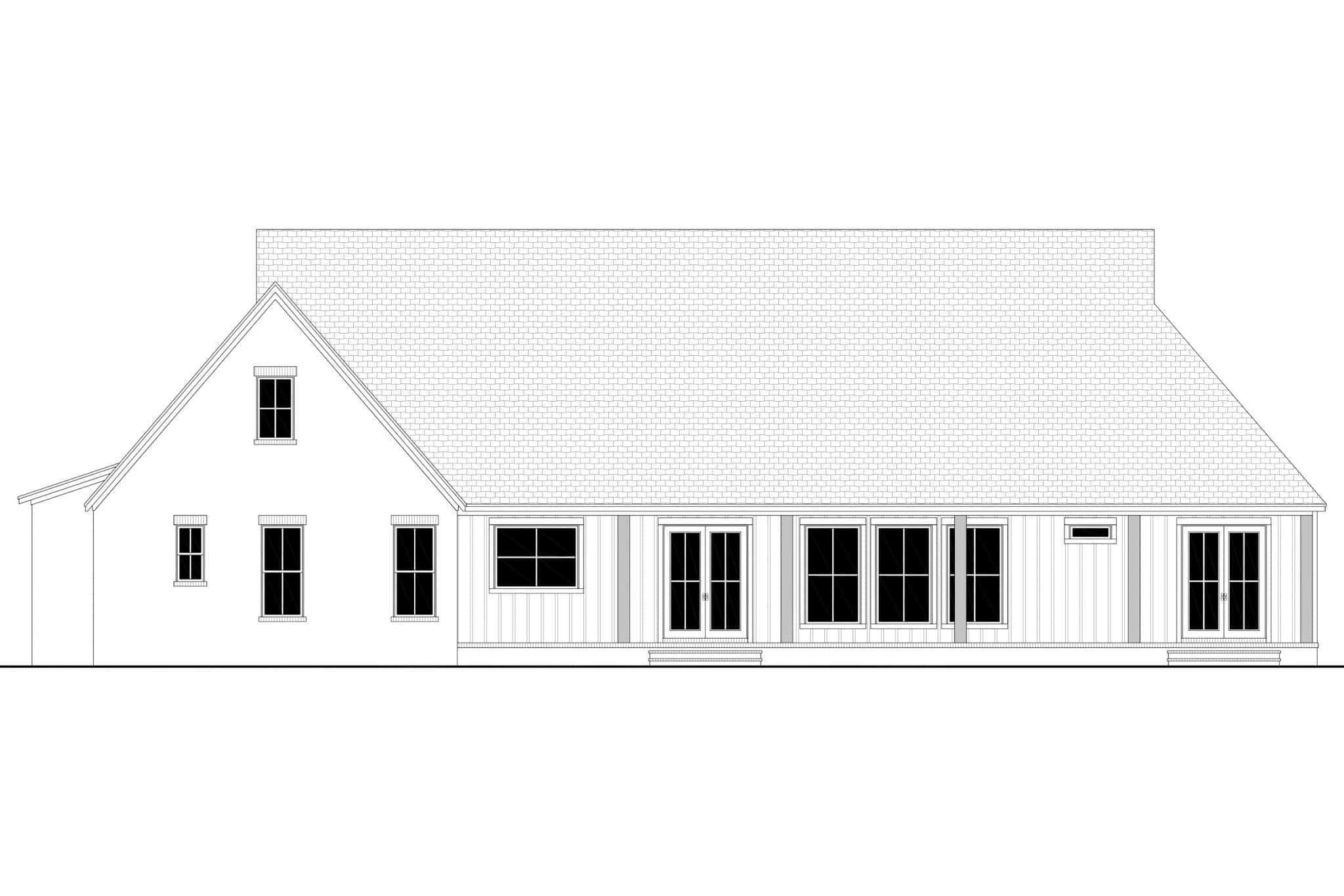 Home Plan Rear Elevation of this 5-Bedroom,3215 Sq Ft Plan -142-1524