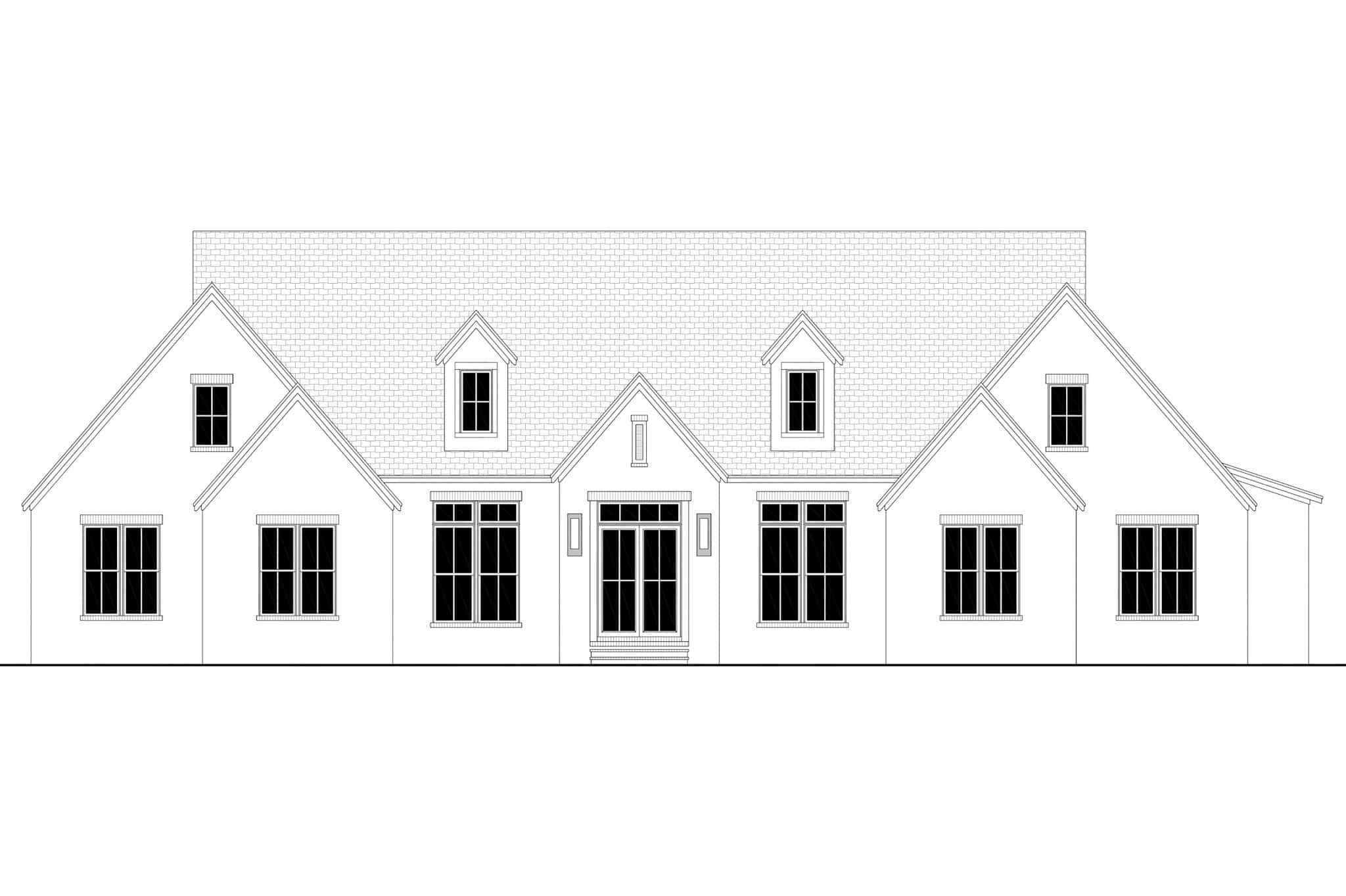 Home Plan Front Elevation of this 5-Bedroom,3215 Sq Ft Plan -142-1524