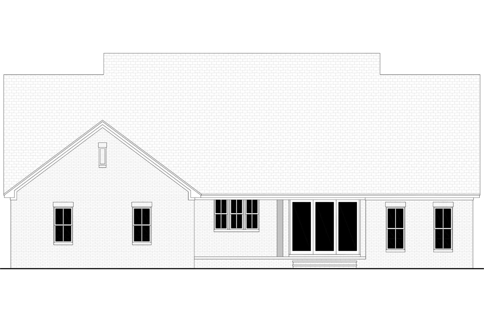 Home Plan Rear Elevation of this 4-Bedroom,2585 Sq Ft Plan -142-1525