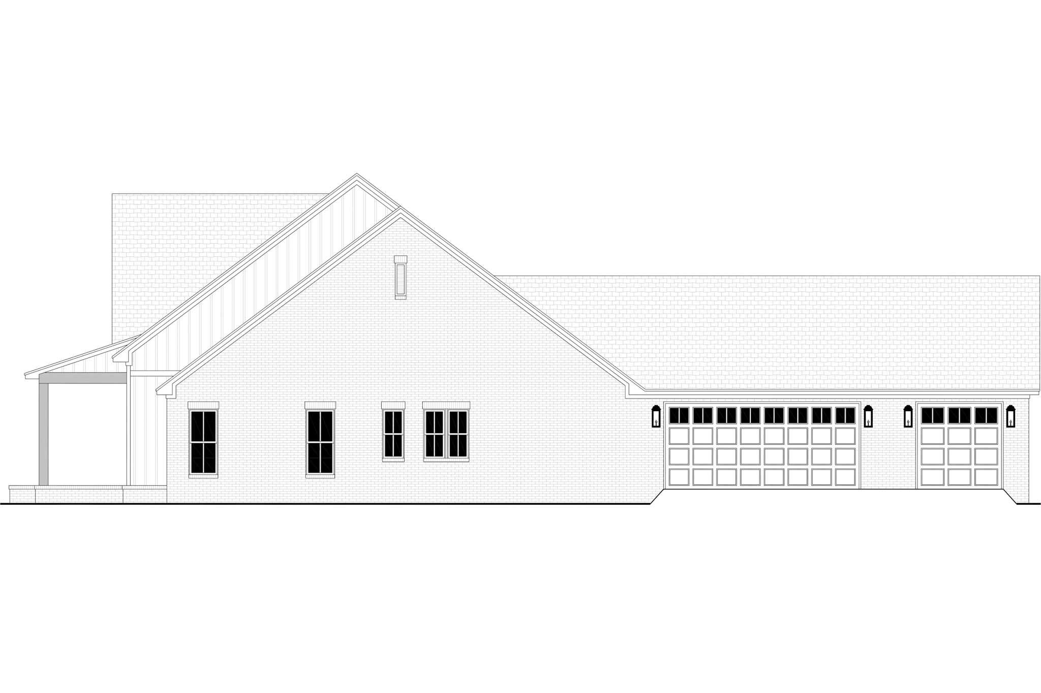 Home Plan Right Elevation of this 4-Bedroom,2585 Sq Ft Plan -142-1525
